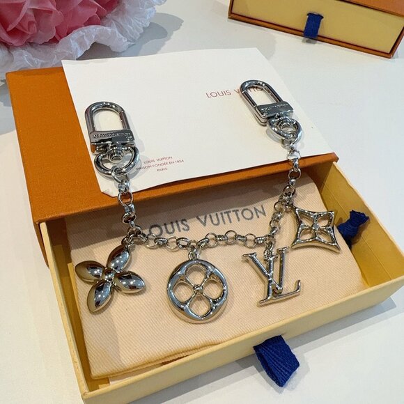 Louis Vuitton Accessories - Louis Vuitton Silver - Toned Charm Chain Keychain/Bag Accessory